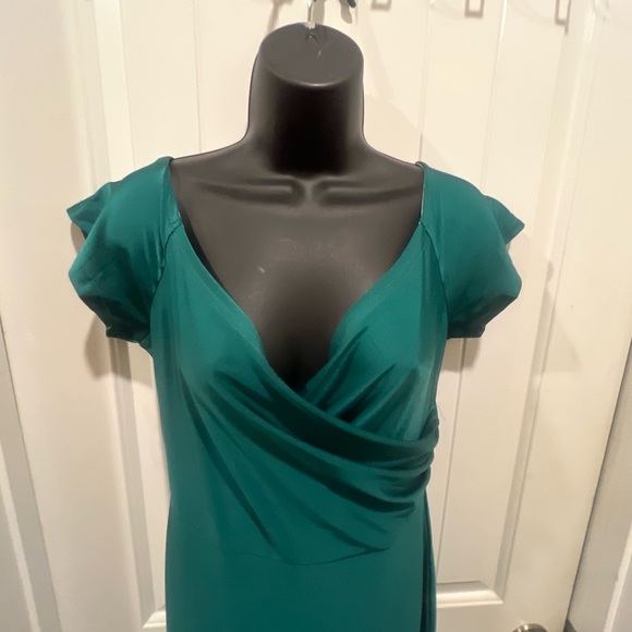 Strapless Emerald Green Evening Dress - Picture 2 of 8